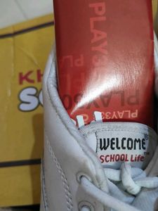 Kids White School Shoes
