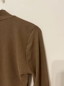 Brown Turtleneck Top