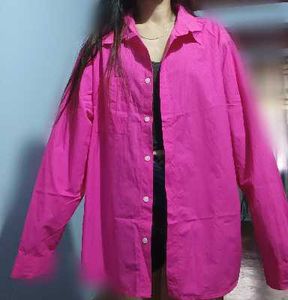Vibrant Pink Button-Up Shirt