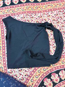 Black Ethnic top with Tie Detail