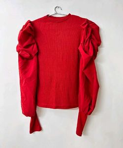 Red Puff Sleeve Top