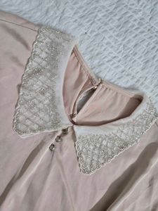 Chic Embellished Collar Top fits S/M