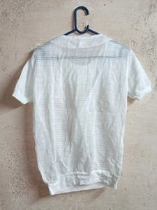 White T-shirt with Palm Tree Graphic