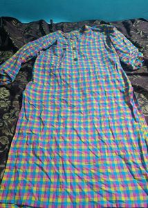Beautiful Khattam Checks Kurta In Rainbow Colours