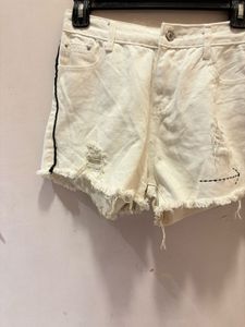 Gothic White Distressed Denim Shorts