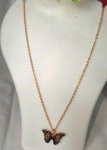 Butterfly Metal Combo White-M Necklace &amp; Earring