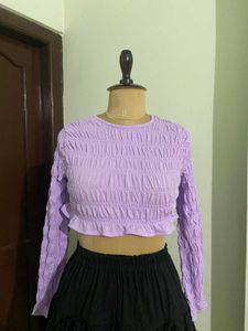 H&amp;M Smocked Crop Top