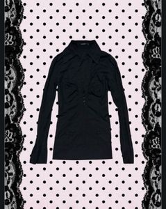 office siren black fitted shirt