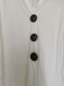 Chic White Button-Up Tunic Top