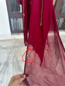 Maroon Embroidered Kurta Set