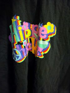 Black "Hippie Vibe" Graphic T-Shirt