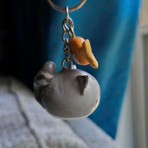 Kitty &amp; Fish Keychain