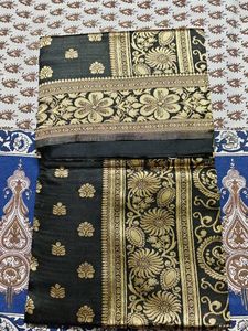 black silk saree