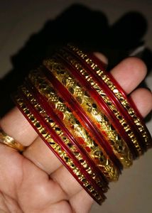 Brand new Red &amp; Gold Bangle Set