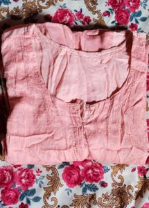 Elegant Pink Textured Kurta