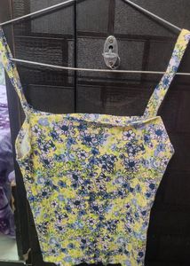 Printed Yellow Tank Top