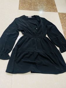 Chic Black Tiered Mini Dress