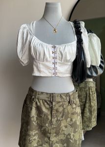 BANICHONGHUAI Milkmaid Puff-Sleeve Top
