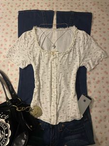 Cute Floral Print Top