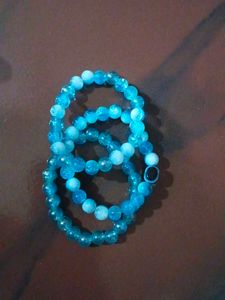 Mermaid Blue Beaded Bracelet Stack