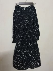 Black Polka Dot Midi Dress