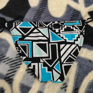 Geometric Print Tie-Side Bikini Bottom