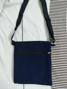 Denim Sling Crossbody Bag With Adjustable Strap