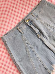 Light Wash Denim Mini Skirt