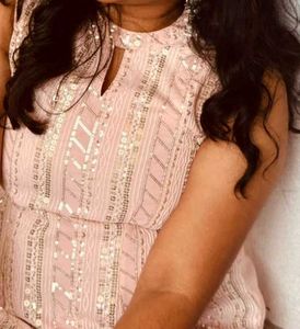Elegant Sequined Pink Kurta