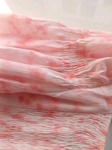 Cute Pink Floral Smocked Blouse