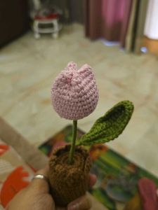 Handmade Crochet Flower Pot &amp; Sunflower hanging
