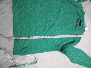 Green Textured Knit Sweater