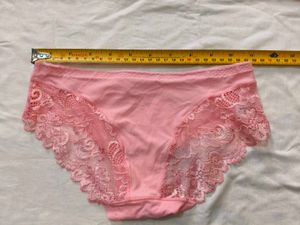 Pink Lace Trim Briefs