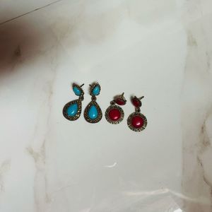Combo of 2 Vintage Drop Earrings Set