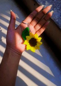 Crochet Sunflower Keychain