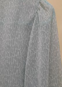 Olive Light Blue Georgette Top