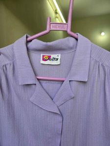 Elegant Lavender Striped Blouse