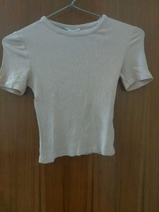 Ribbed Crew Neck T-Shirt