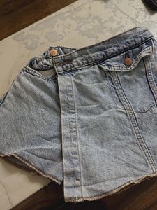 Washed Denim Skirt