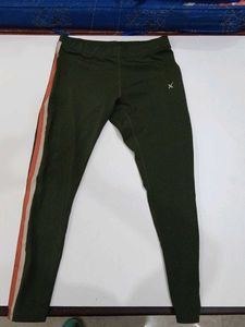 Stylish Olive Green Track Pants with Side Stripes