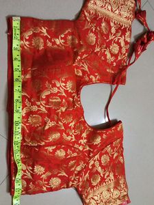 Red & Gold Brocade Blouse