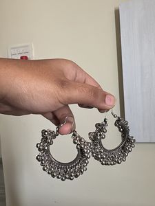 Boho Jhumka Earrings with Beads