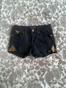 Black Studded y2k punk mini Shorts