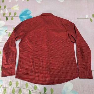 HERE&amp;NOW Men Red &amp; White Regular Fit Printed Shirt