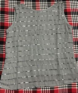Gray Sequin Tank Top