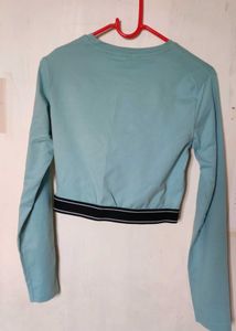 Mint Green Cropped Sweatshirt