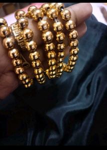 Set of 4 Gold Beaded Bracelets