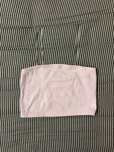 Pink Ribbed Tube Top with Rhinestone Straps