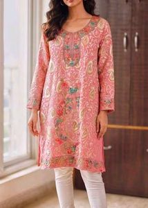 Beautiful Embroidered Pink Kurta