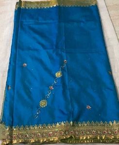 Blue wedding pure kanjeevaram silk saree